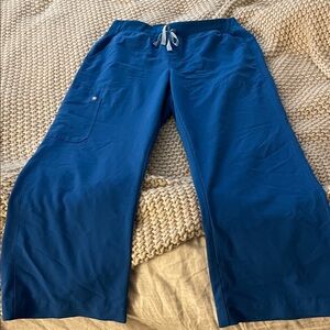 Figs Women's Cobalt Blue Wide Leg Scrub Pants